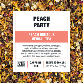 Tiesta Tea Peach Party being poured for hot tea moments.
