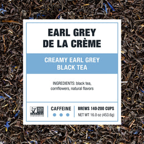 Tiesta Tea Premium loose-leaf blend shows vibrant leaves and aroma.