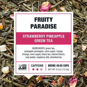 Tiesta Tea Premium loose leaf blend with vibrant leaves and aroma