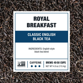 Brewed cup of Tiesta Tea Royal Breakfast reveals bold aroma and malty notes