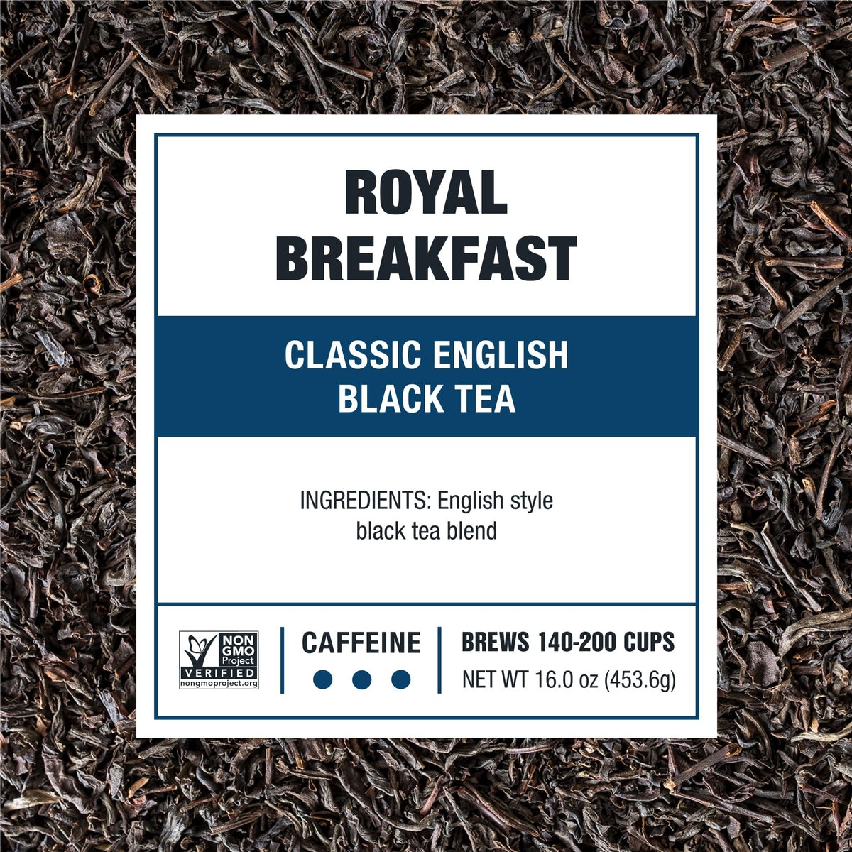 Tiesta Tea Royal Breakfast loose leaf close-up showing premium, vibrant leaves.