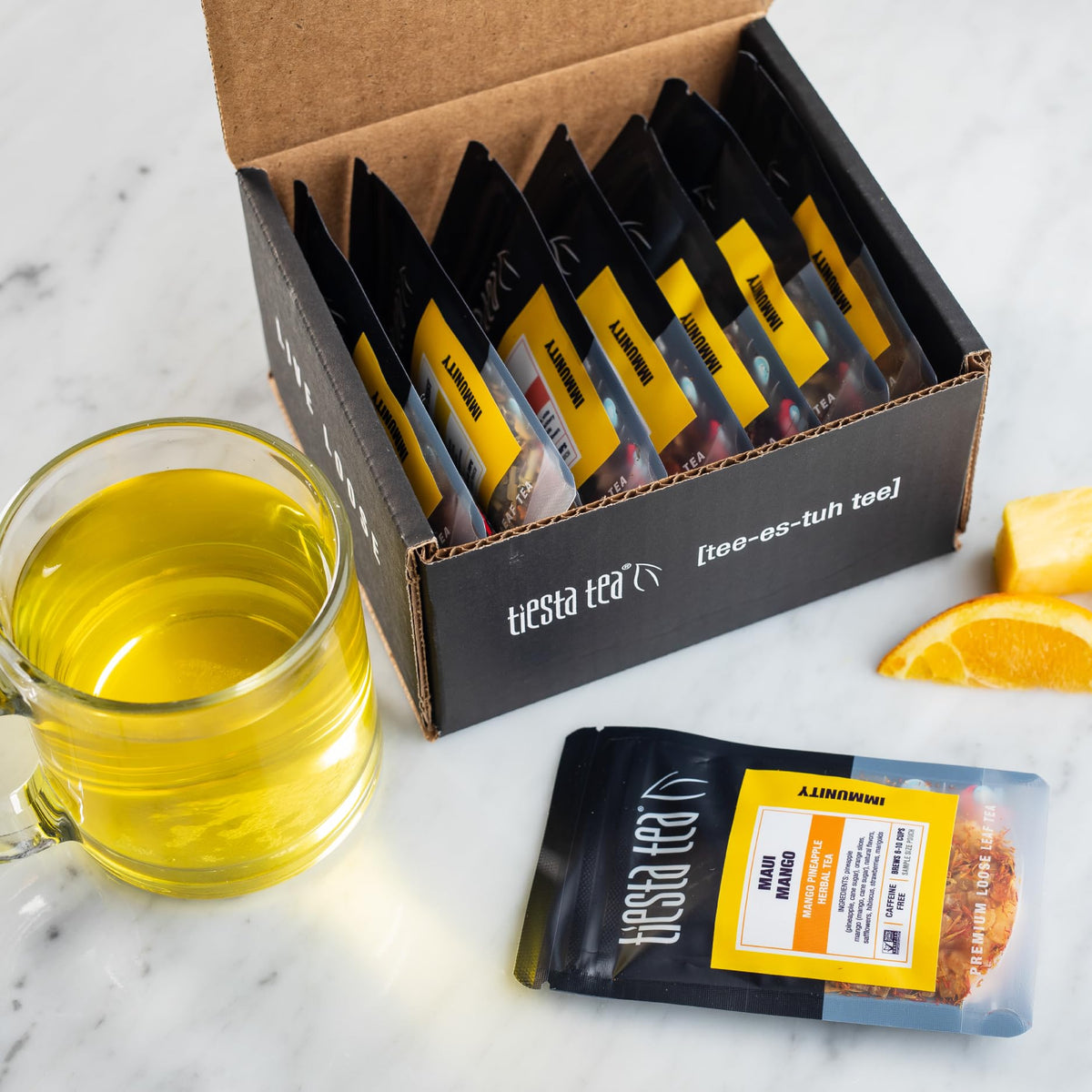 Tiesta Tea Lemon Ginger Turmeric uplifting citrus-ginger profile