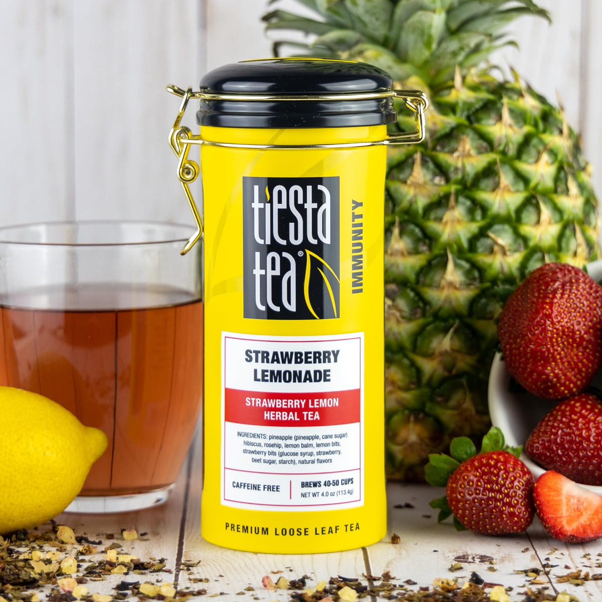 Tiesta Tea Strawberry Lemonade loose leaf tea with premium fruit blend.