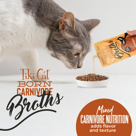 Tiki Cat Born Carnivore Broths chicken label detail shows clean ingredients