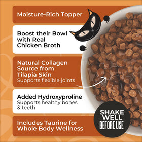 Tiki Cat Born Carnivore Broths chicken liquid gleam highlights moisture-rich topper