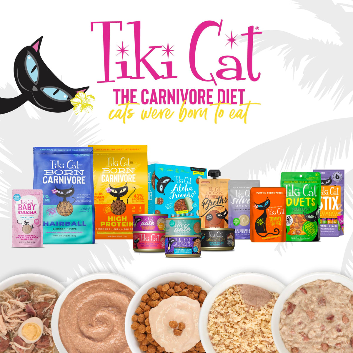 Tiki Cat Born Carnivore Broths chicken serving example illustrates quick hydration