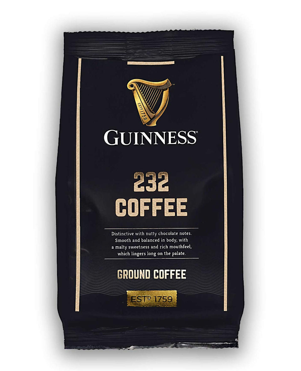 Tiki Tonga Guinness 232 Brew ground bag front, rich aroma for mornings.