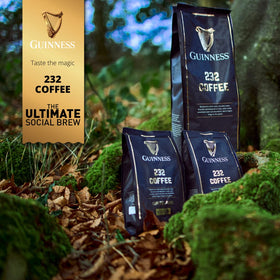 Tiki Tonga Guinness 232 Brew packaging closeup, limited edition roast highlight.
