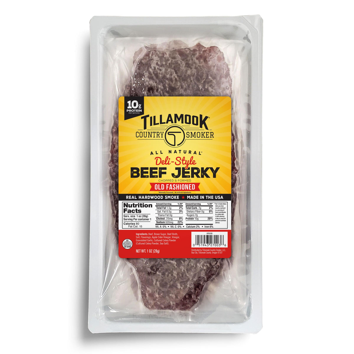 Tillamook Country Smoker beef jerky slab thin slice: premium beef and protein for on-the-go snacks