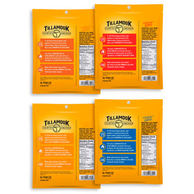 Tillamook Country Smoker beef jerky variety pack side view for display.