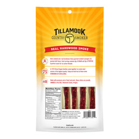 Tillamook Country Smoker beef stick, 1.25oz serving on the go, portable protein.
