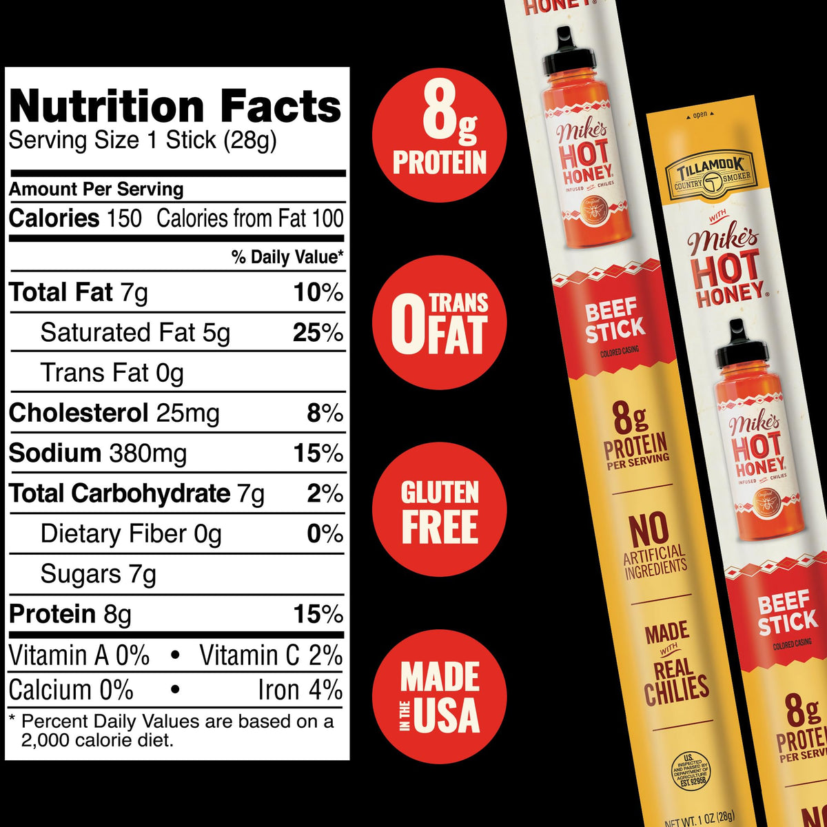 Tillamook beef sticks on the go, ready-to-eat protein.