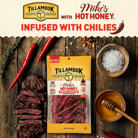 Tillamook Country Smoker Mikes Hot Honey beef sausage honey glaze highlighting flavor