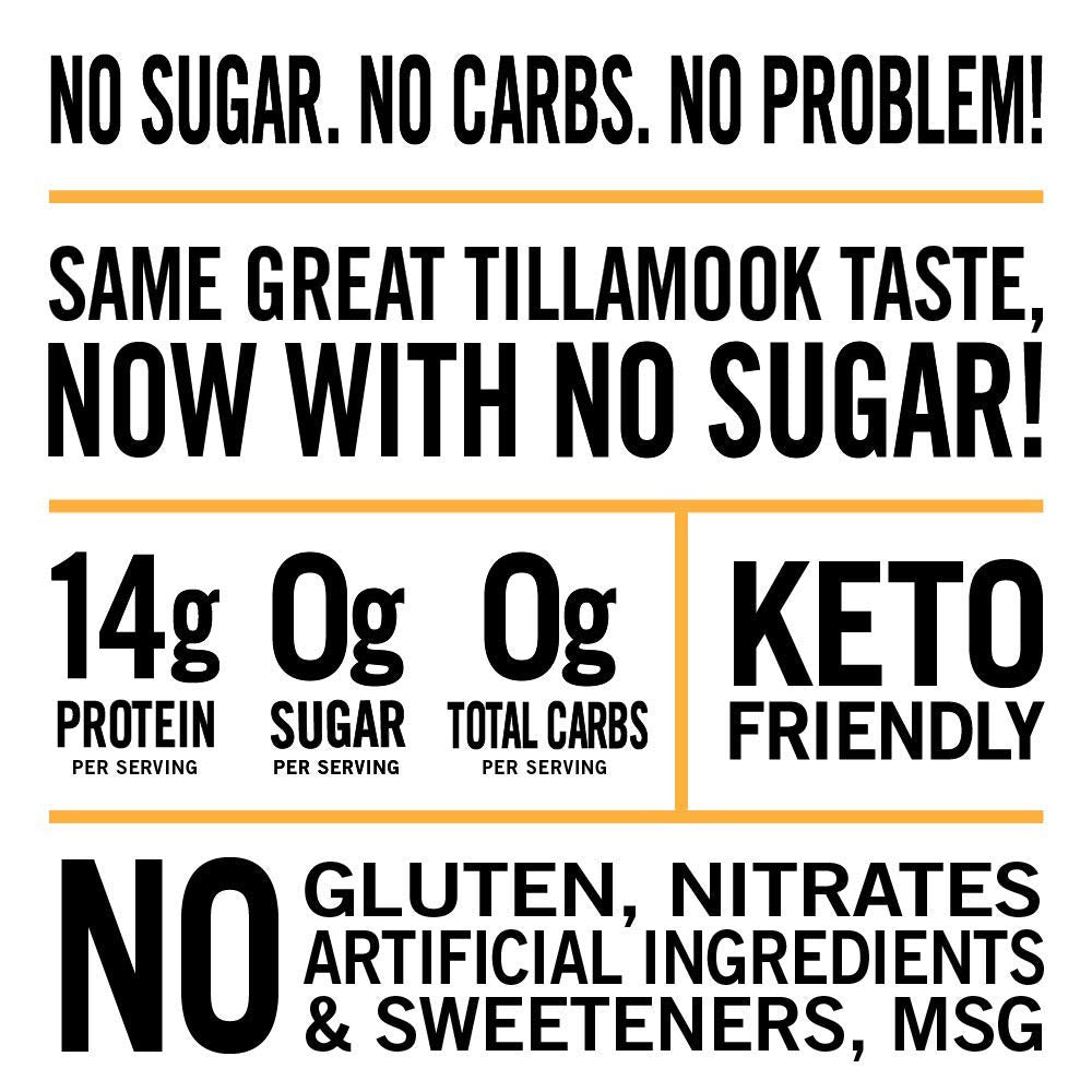 Tillamook Country Smoker zero sugar beef jerky original packaging with four 2.2 oz bags.