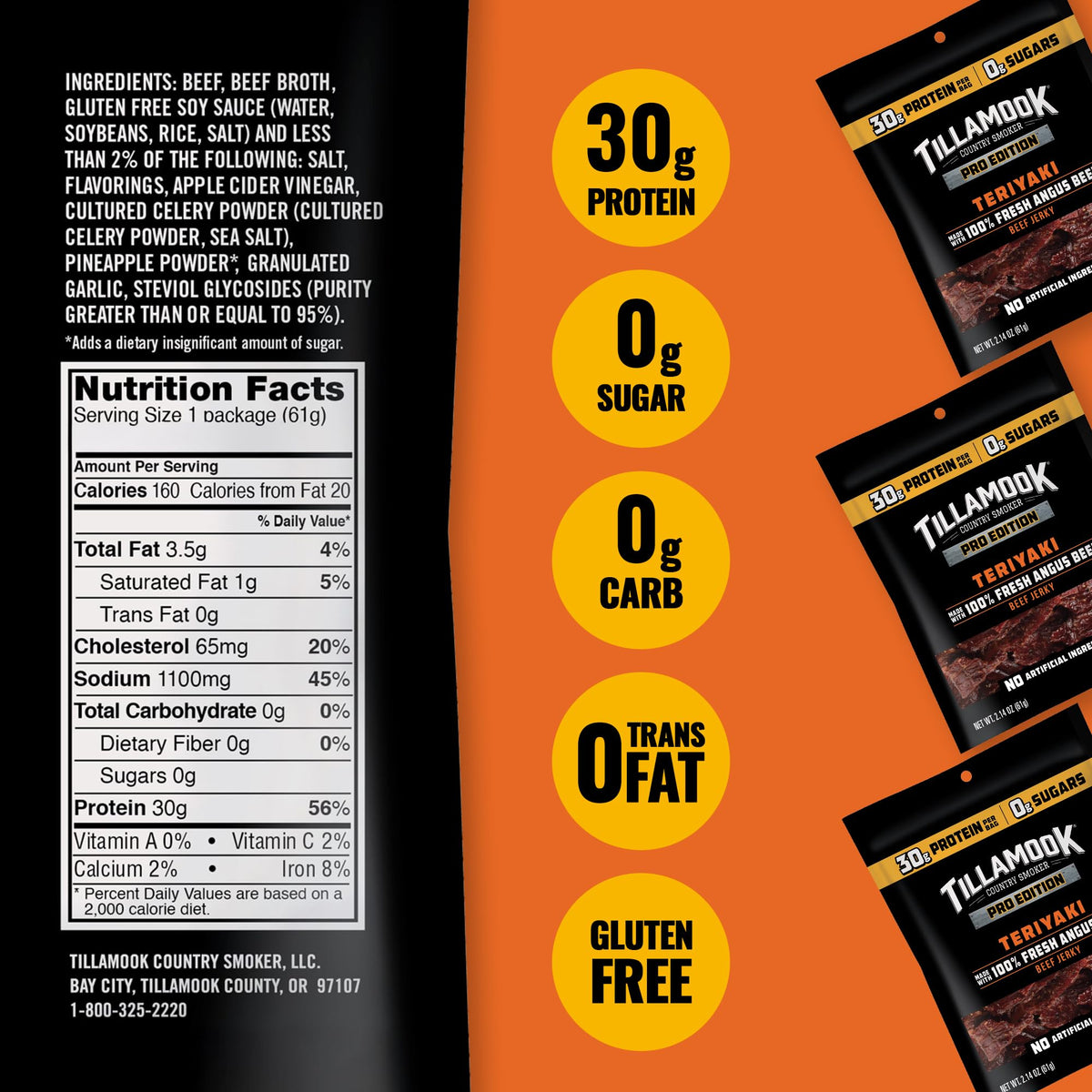 Tillamook Country Smoker PRO Edition zero-sugar jerky for keto-friendly snacking
