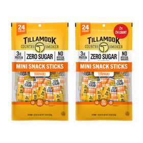 Tillamook Zero Sugar Teriyaki Minis in pack, ideal for quick snacks.