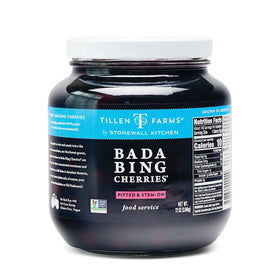 Tillen Farms Bada Bing cherries in a 72-ounce jar for easy snacking.