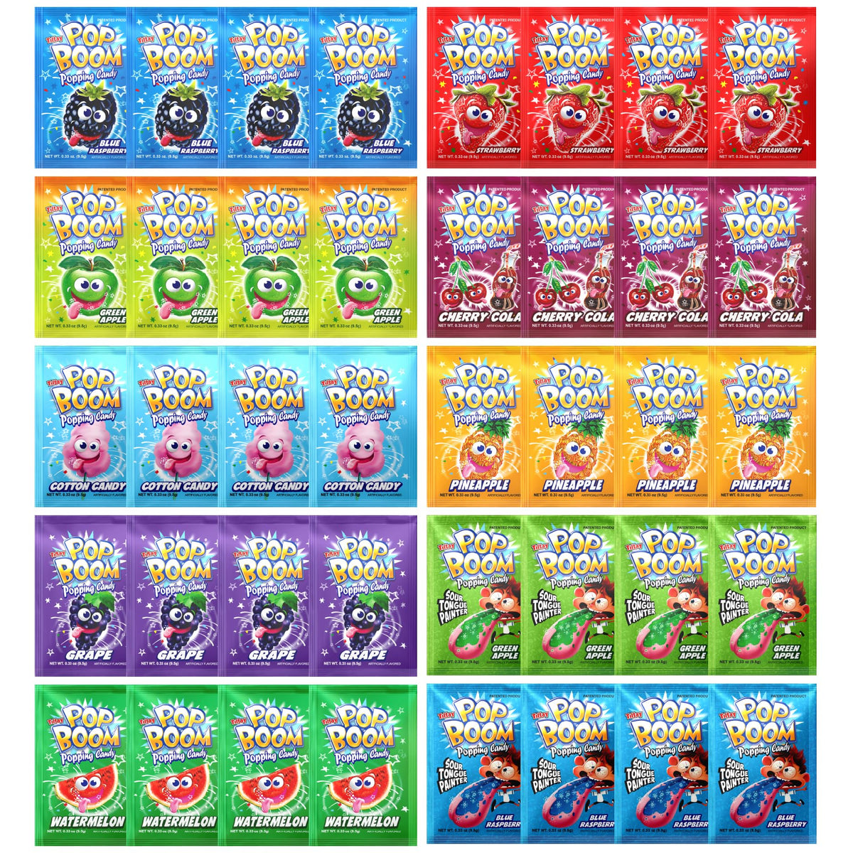 TILTAY POP BOOM variety-pack 40-count display, ideal for party favors.
