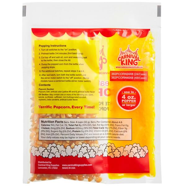 Carnival King 4 oz packets for mess-free, precise portion control.