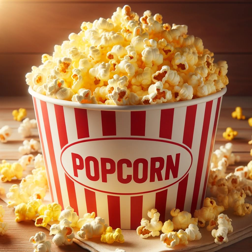Finished popcorn in a serving bowl, ready for movie night.