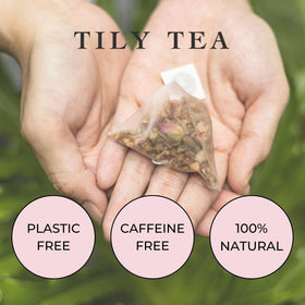 Tily Tea Evening Calm tea bag helps unwind for a restful evening