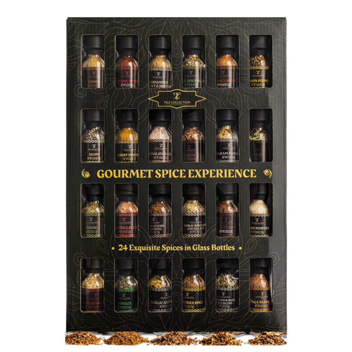 TILZ COLLECTION Spice Gift Set with glass bottles, 24 flavors for versatile cooking