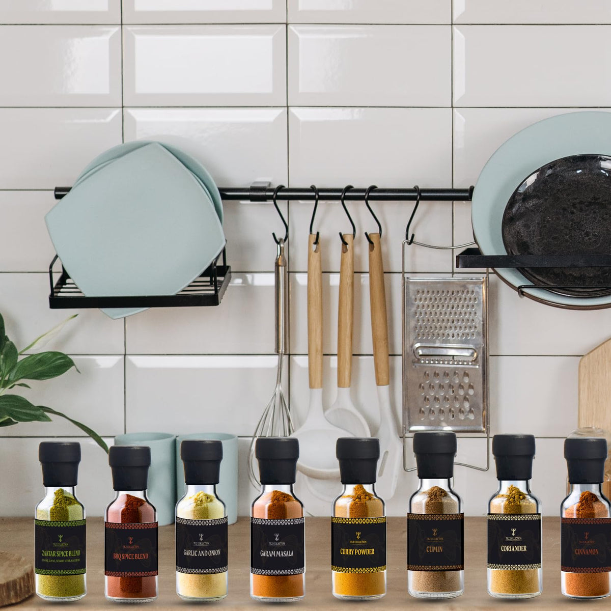 TILZ COLLECTION spice bottles preserve freshness and aroma