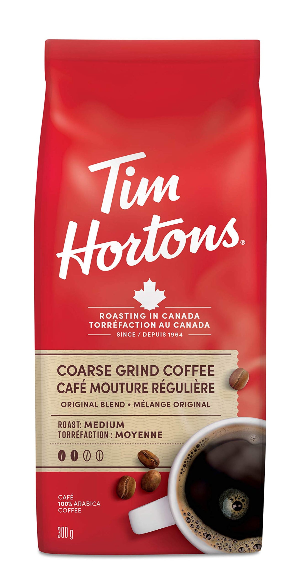 Tim Hortons Coarse Grind Original aroma invites a comforting morning ritual.