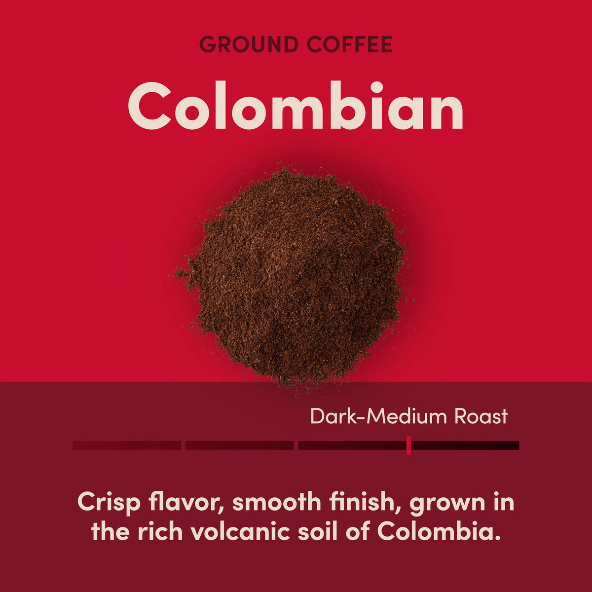 Tim Hortons Colombian Ground Coffee can back, notes on origin support informed brewing.