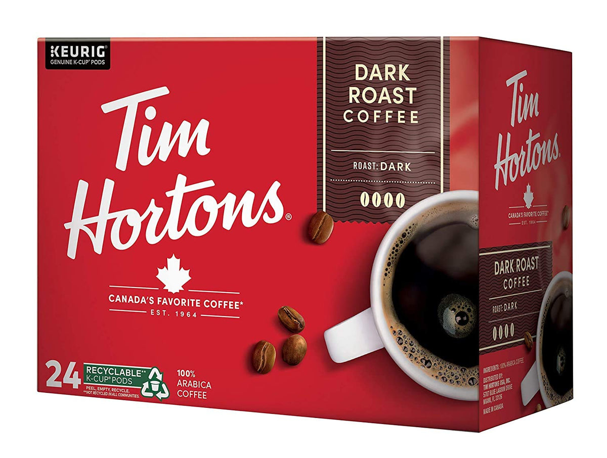 Tim Hortons dark roast K-Cup pod for quick, consistent brews
