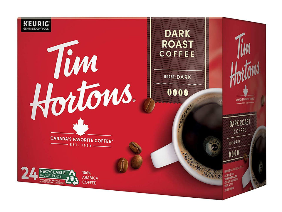 Tim Hortons dark roast K-Cup pod for quick, consistent brews