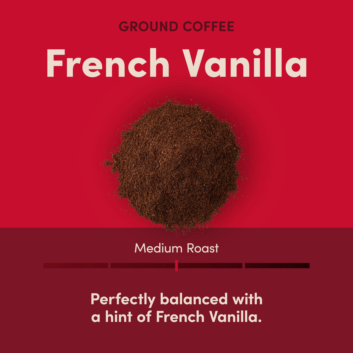 Tim Hortons French Vanilla ground coffee used with a French press for balanced aroma.