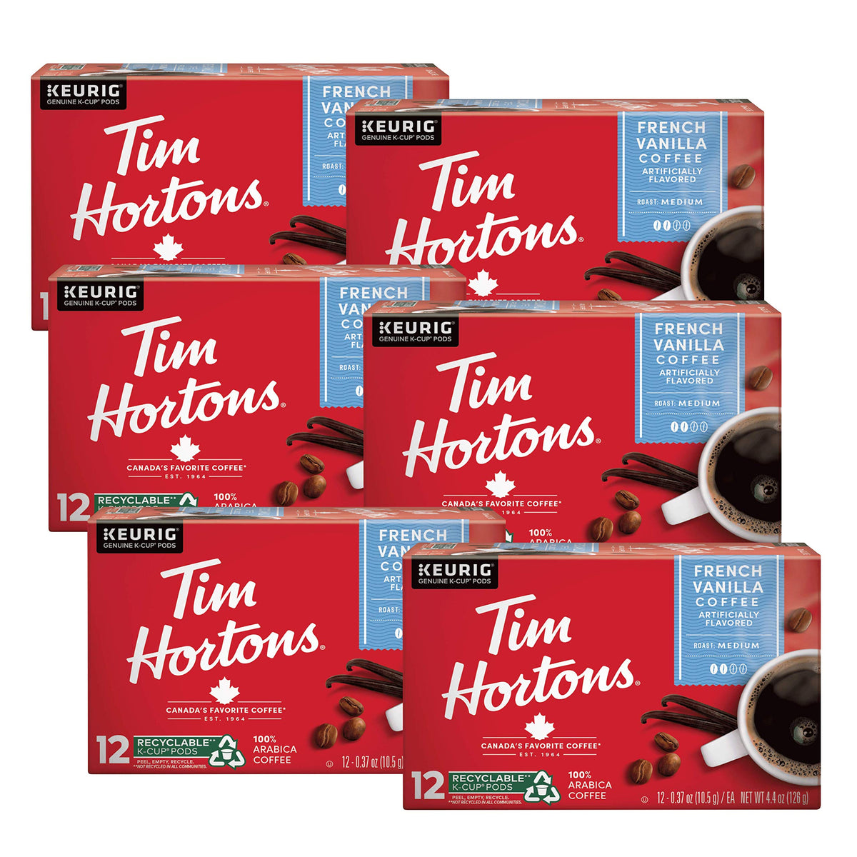 Tim Hortons French Vanilla K-Cups pods ready for quick mornings