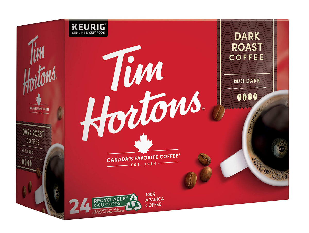 Keurig brews Tim Hortons dark roast pod in use for fast cup
