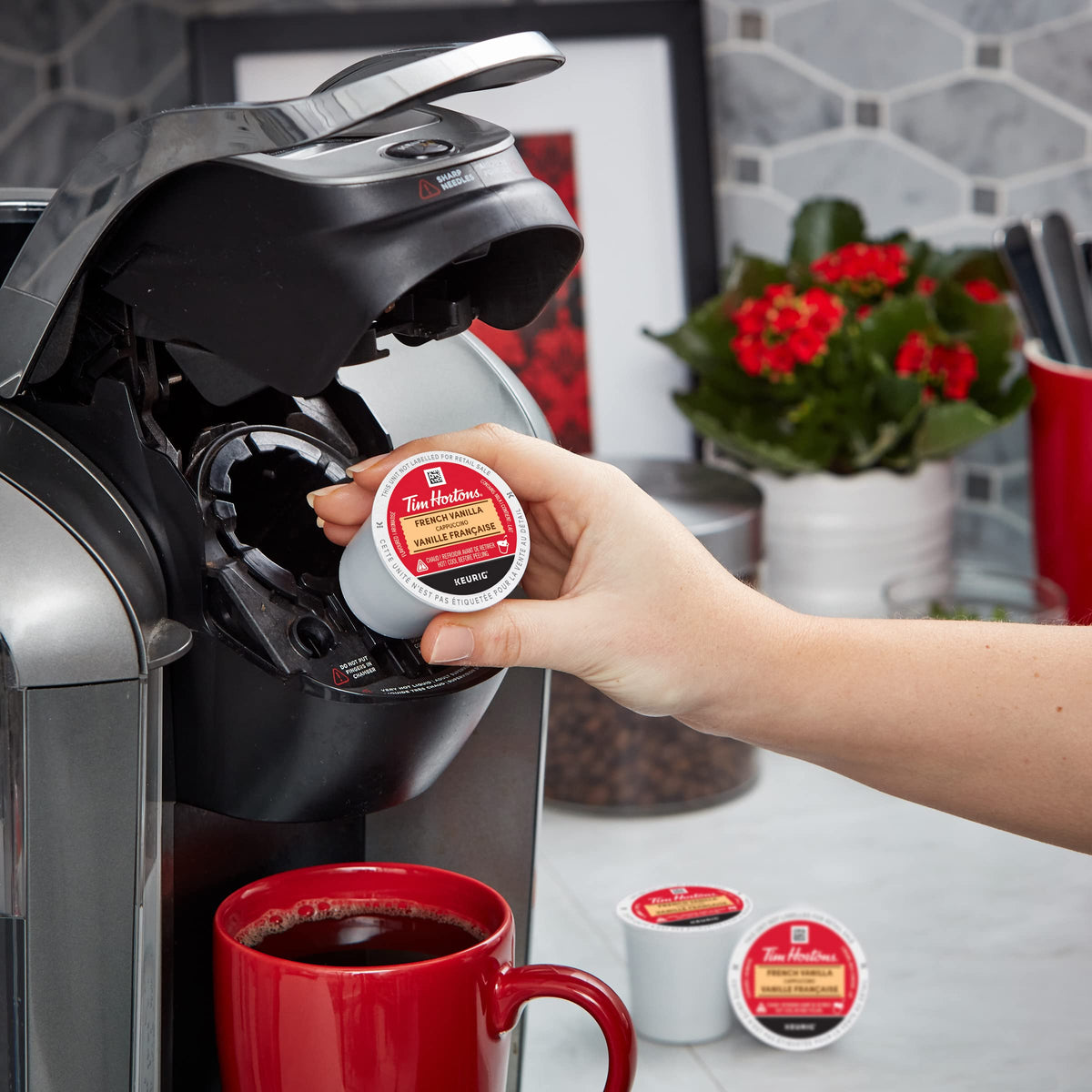 Keurig-compatible capsules deliver fast, mess-free coffee moments.
