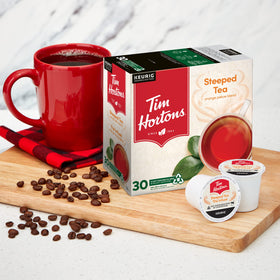 Tim Hortons orange pekoe tea cup setup ready for a flavorful moment