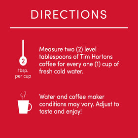 Automatic coffee maker brewing Tim Hortons Original Blend for a balanced cup.