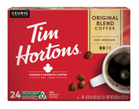 Tim Hortons Original Blend brewed cup ready in minutes with Keurig.