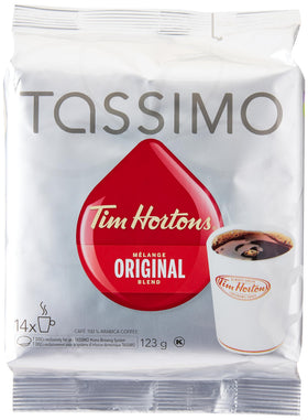 Tim Hortons Original Coffee T-Discs pack ready for Tassimo brewing.