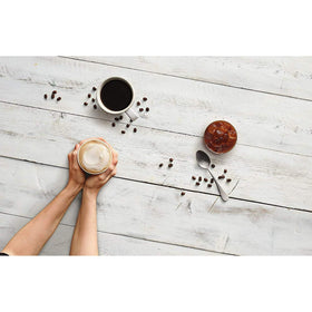 Tim Hortons Premium Instant Coffee Medium cup steaming ready for a fast morning pick-me-up.