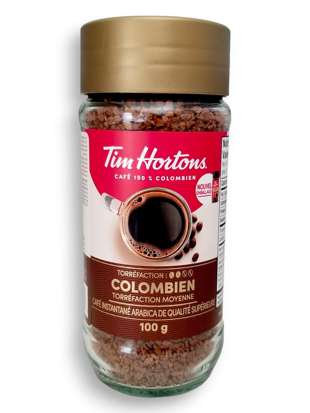 Tim Hortons Premium Instant Coffee Medium can be enjoyed with milk for a smoother taste.