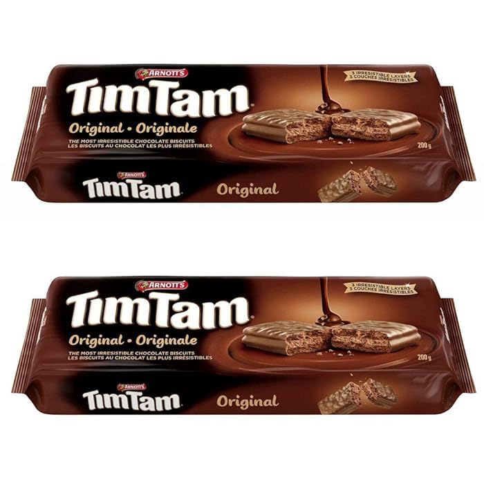 Tim Tam chocolate biscuits pack-2 showing the two-pack display for sharing.