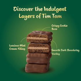 Tim Tam Dark Mint Cookie packaging detail with authentic imported branding
