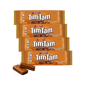 Tim Tam four-pack on display, ideal for sharing.