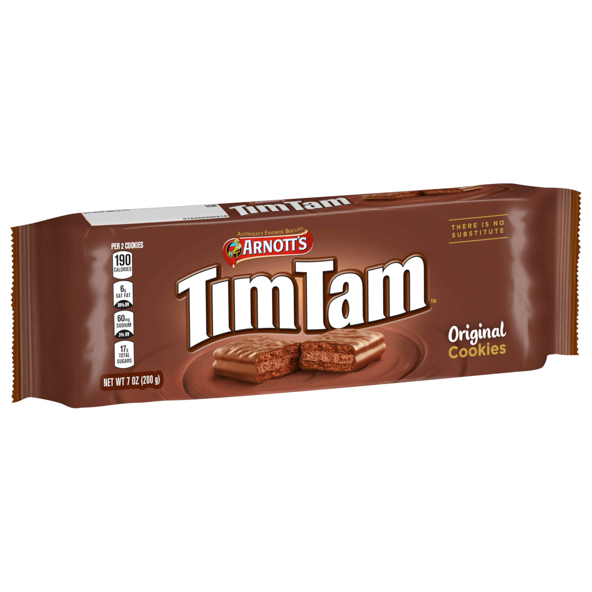 Cross-section of Tim Tam's three-indulgent-layers texture: crunch, cream, coating.