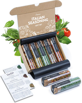 Timber Taste Italian Spice Set in gift packaging, ideal for gifting