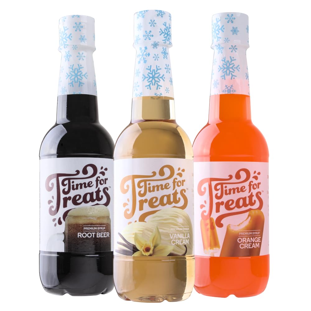 Time For Treats Vanilla Cream syrup bottle for snow cones and shakes.