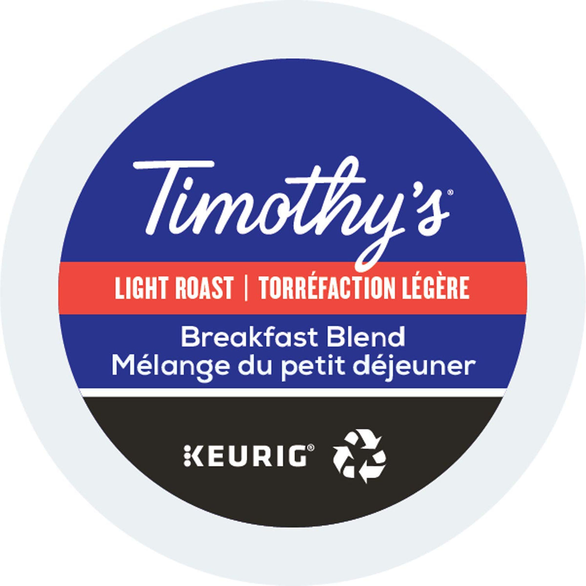 Timothy's Breakfast Blend pod box for quick, convenient mornings.