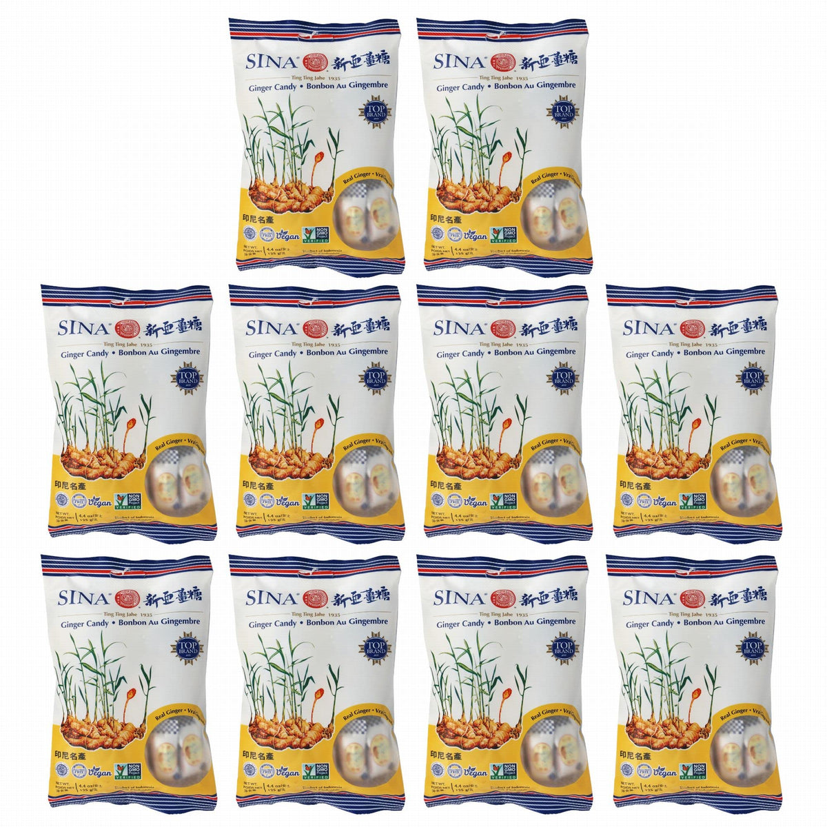 Ting Ting Jahe chewy ginger candy pack for a flavorful after-meal treat.