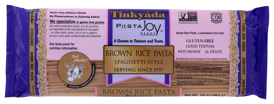 Tinkyada brown rice pasta spaghetti pack 12 — gluten-free dinner option.